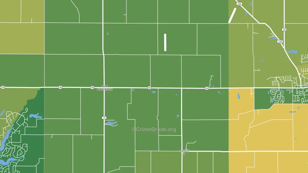 New Winchester, IN Map of Assault Rates