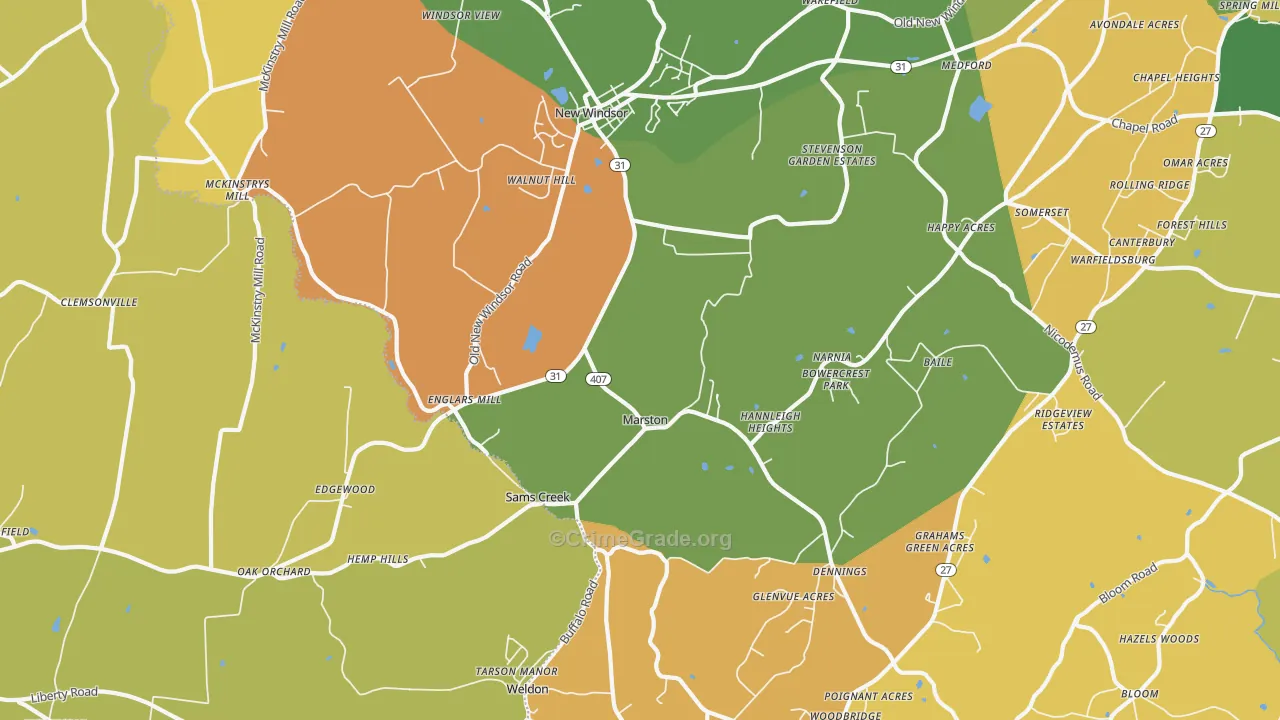 New Windsor, MD Map of Assault Rates