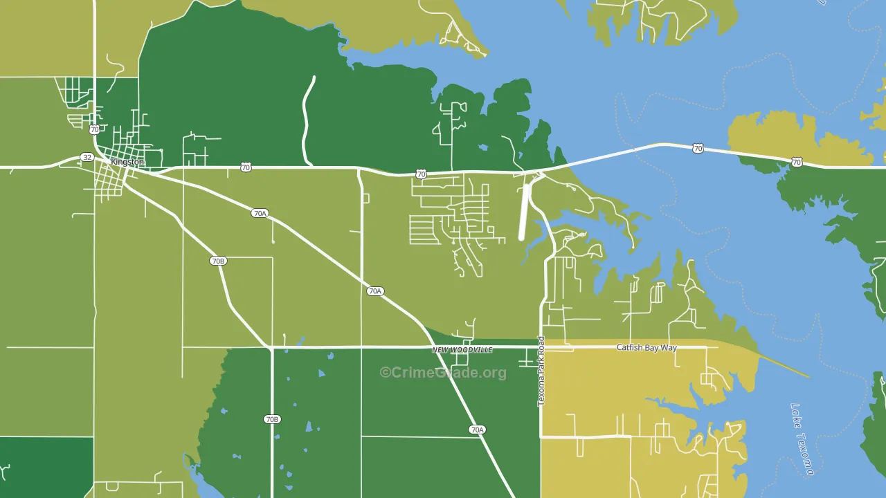 New Woodville, OK Map of Assault Rates