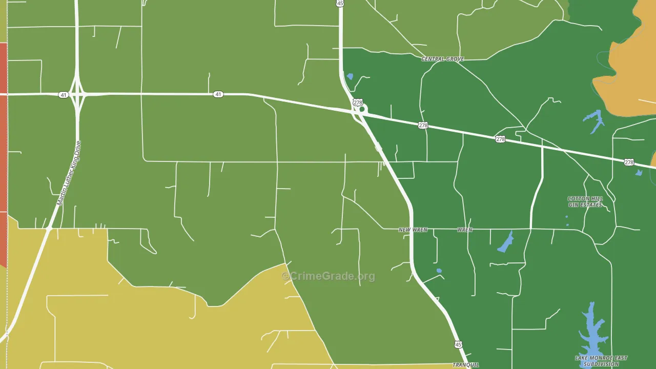New Wren, MS Map of Assault Rates