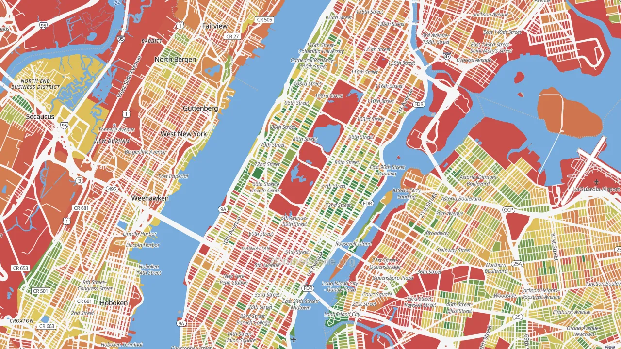 New York County, NY Map of Assault Rates