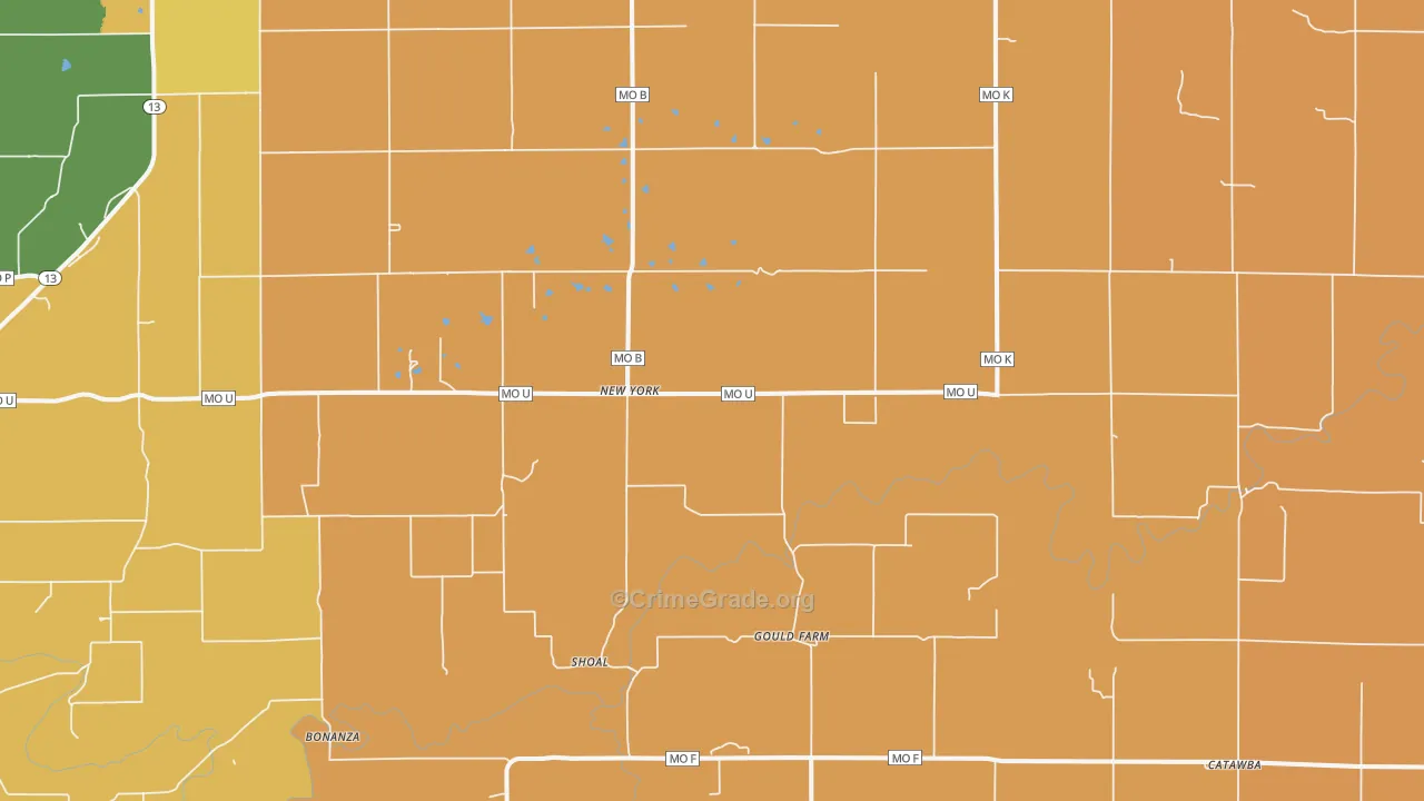 New York, MO Map of Assault Rates