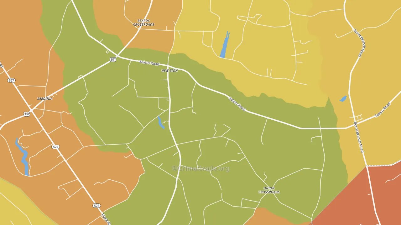New Zion, SC Map of Assault Rates
