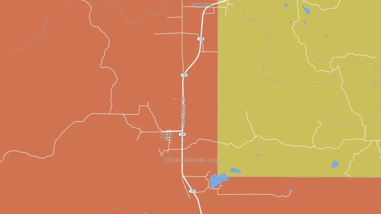 Newald, WI Map of Assault Rates