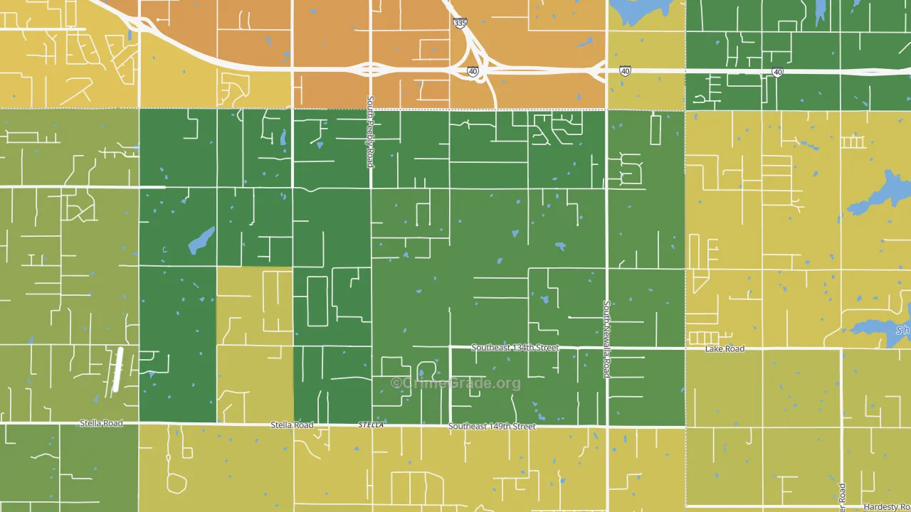 Newalla, OK Map of Assault Rates
