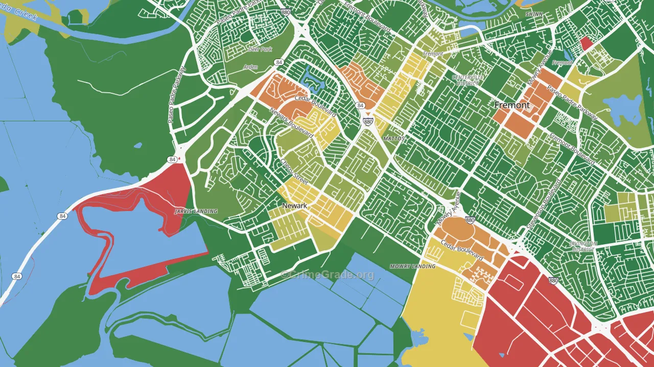 Newark, CA Map of Assault Rates