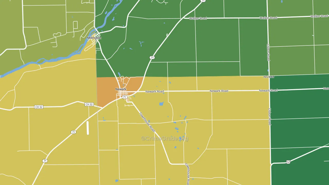 Newark, IL Map of Assault Rates