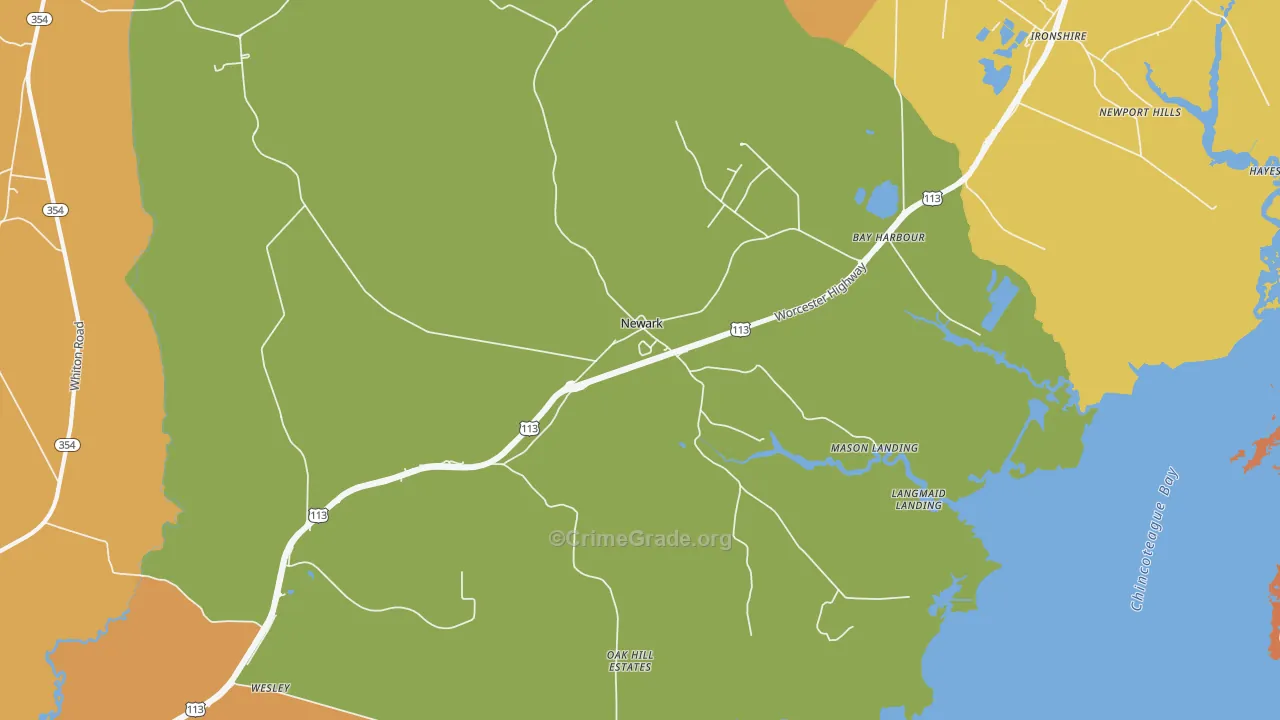 Newark, MD Map of Assault Rates