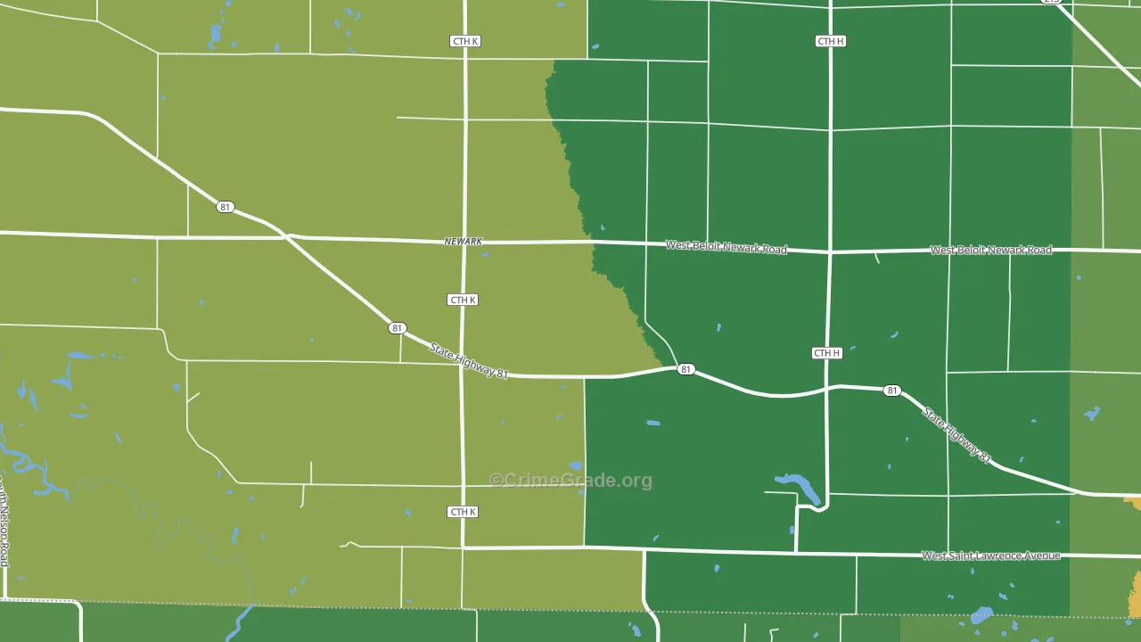 Newark, WI Map of Assault Rates