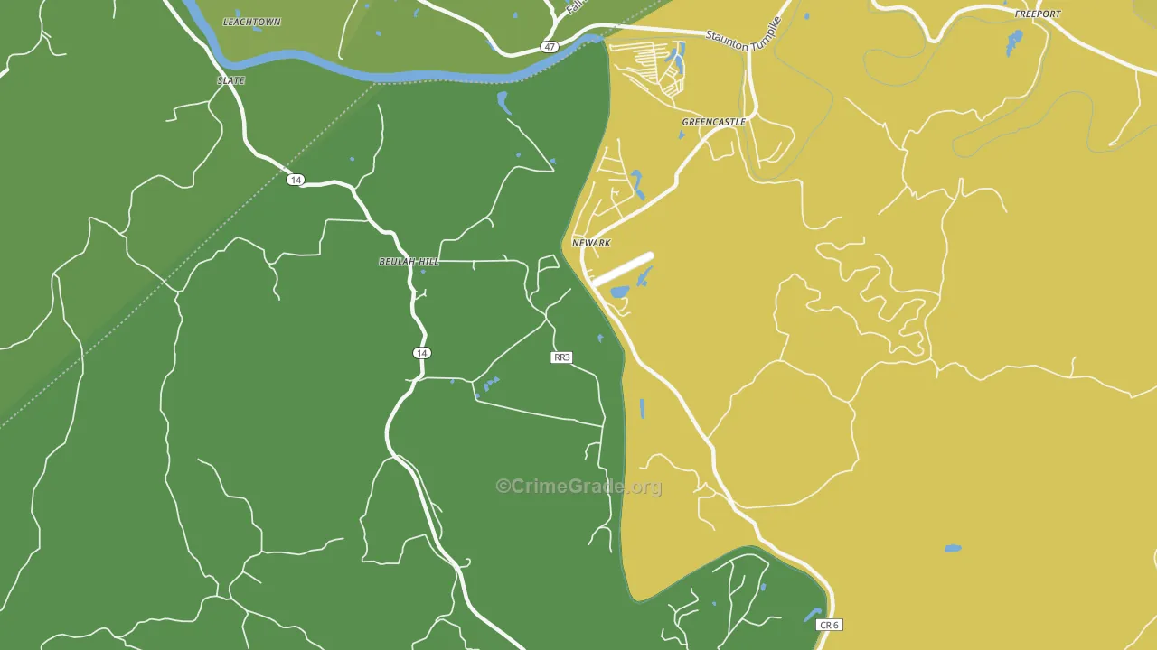 Newark, WV Map of Assault Rates