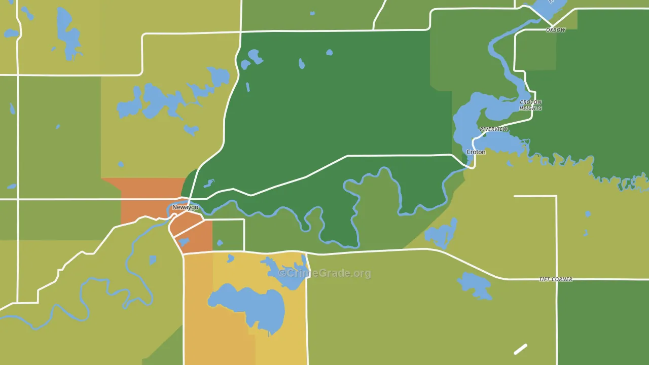 Newaygo, MI Map of Assault Rates