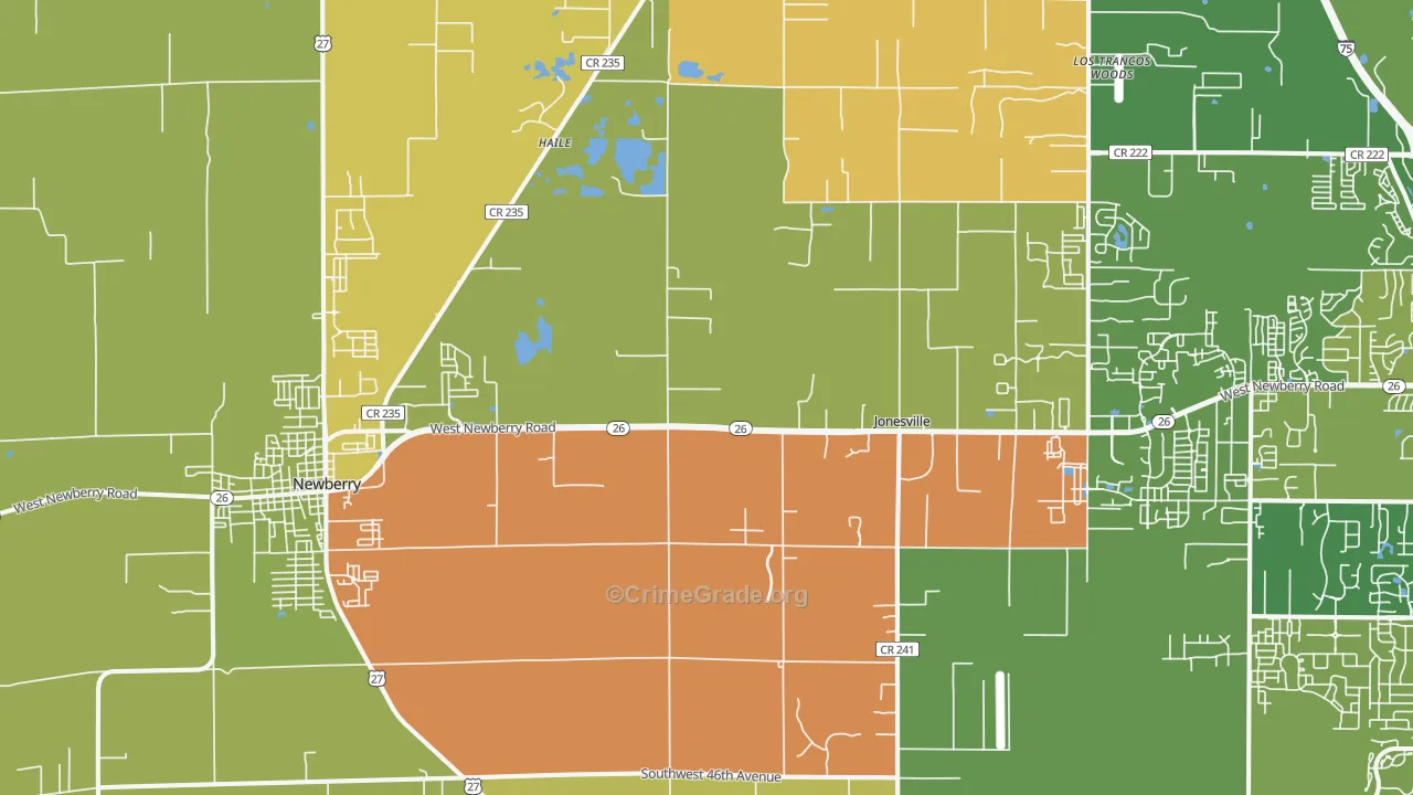 Newberry, FL Map of Assault Rates