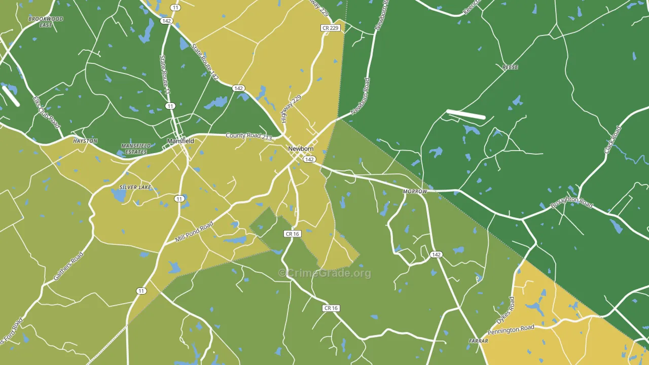 Newborn, GA Map of Assault Rates