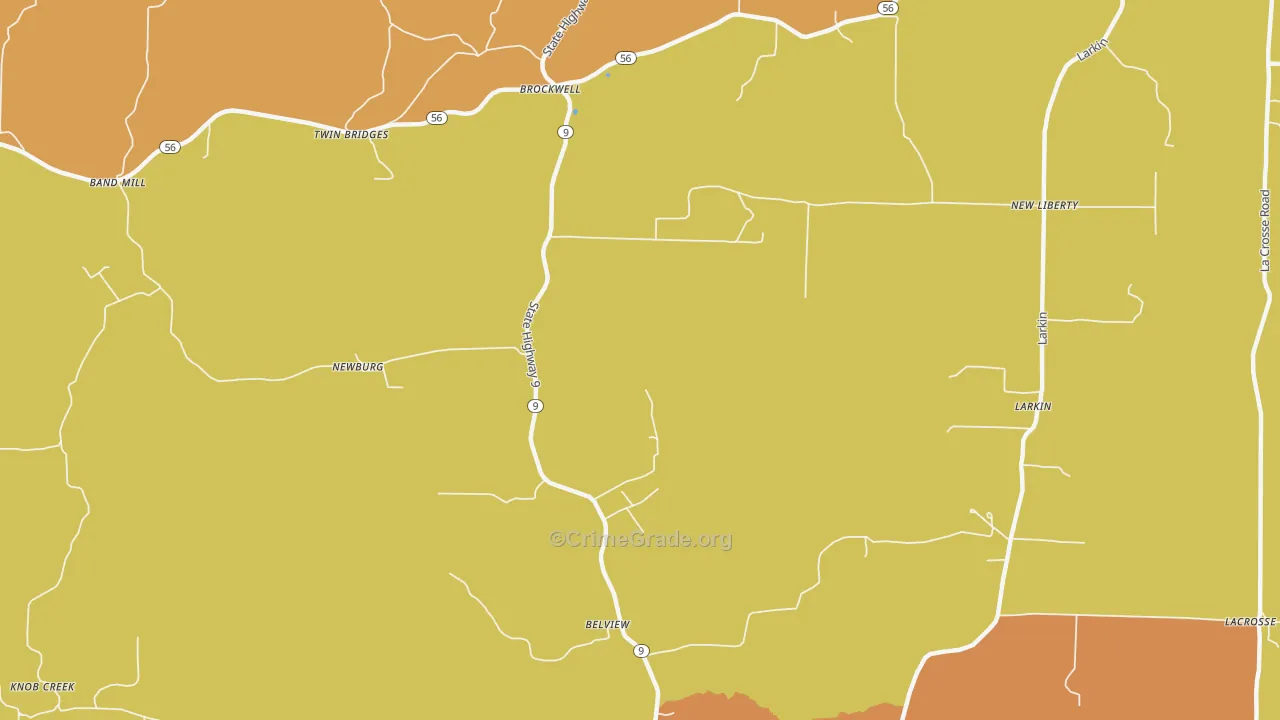 Newburg, AR Map of Assault Rates