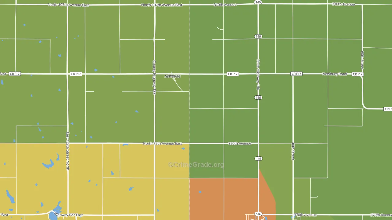 Newburg, IA Map of Assault Rates