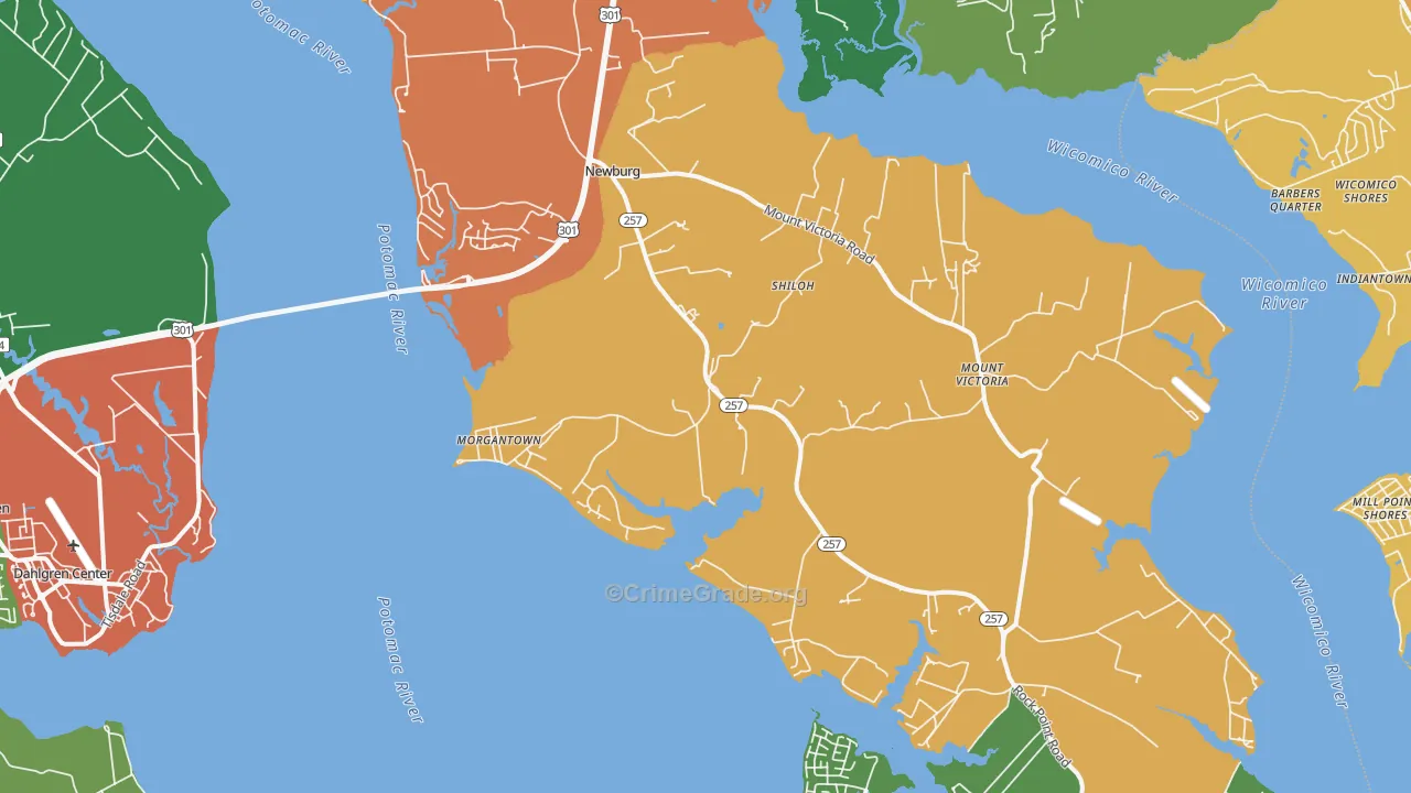 Newburg, MD Map of Assault Rates