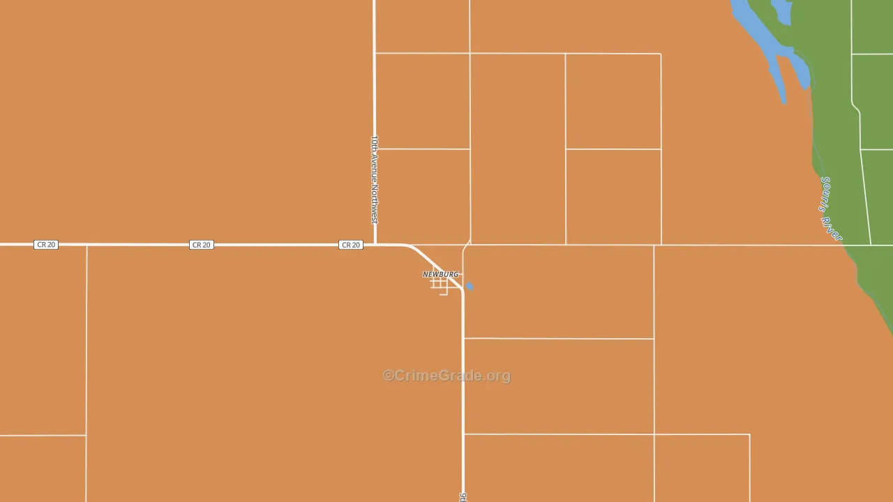 Newburg, ND Map of Assault Rates
