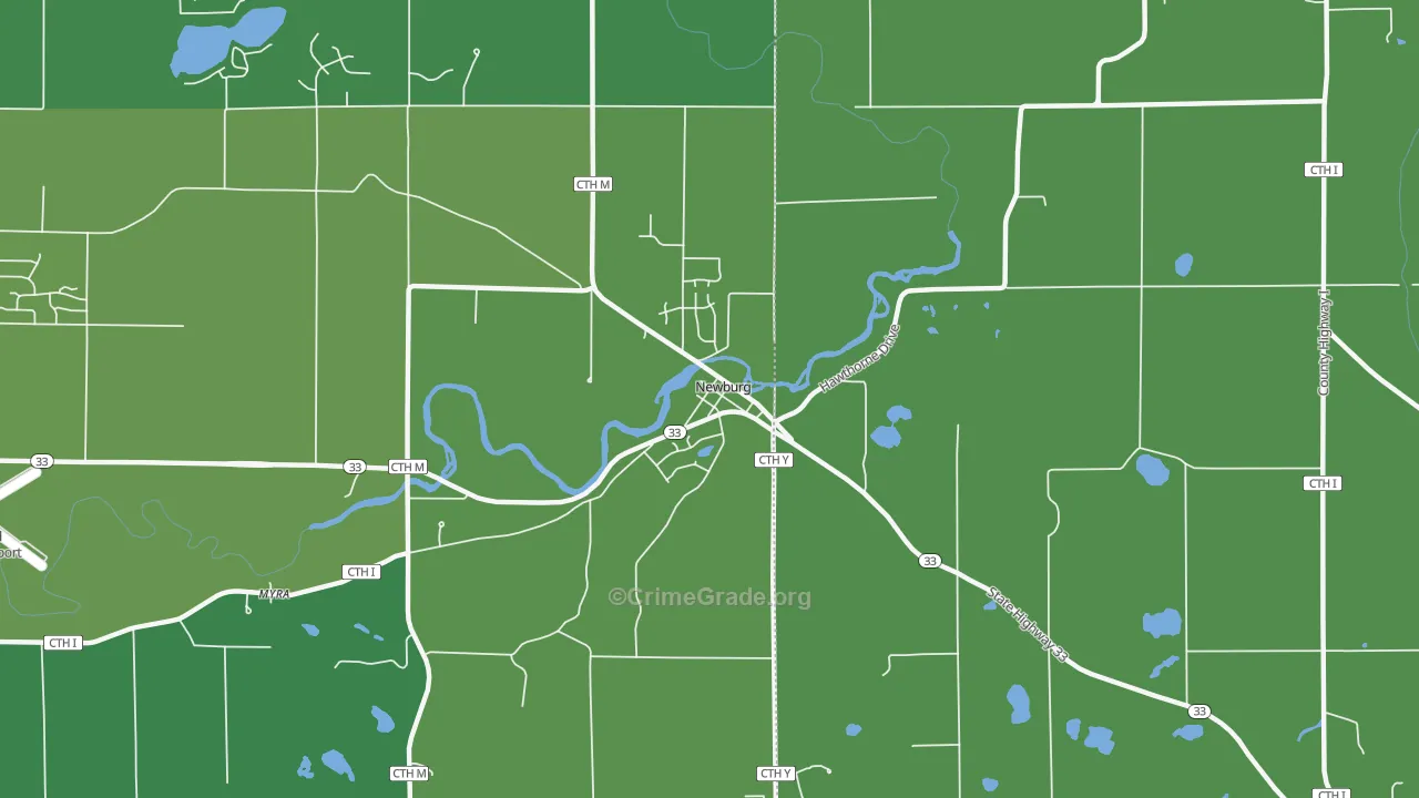 Newburg, WI Map of Assault Rates