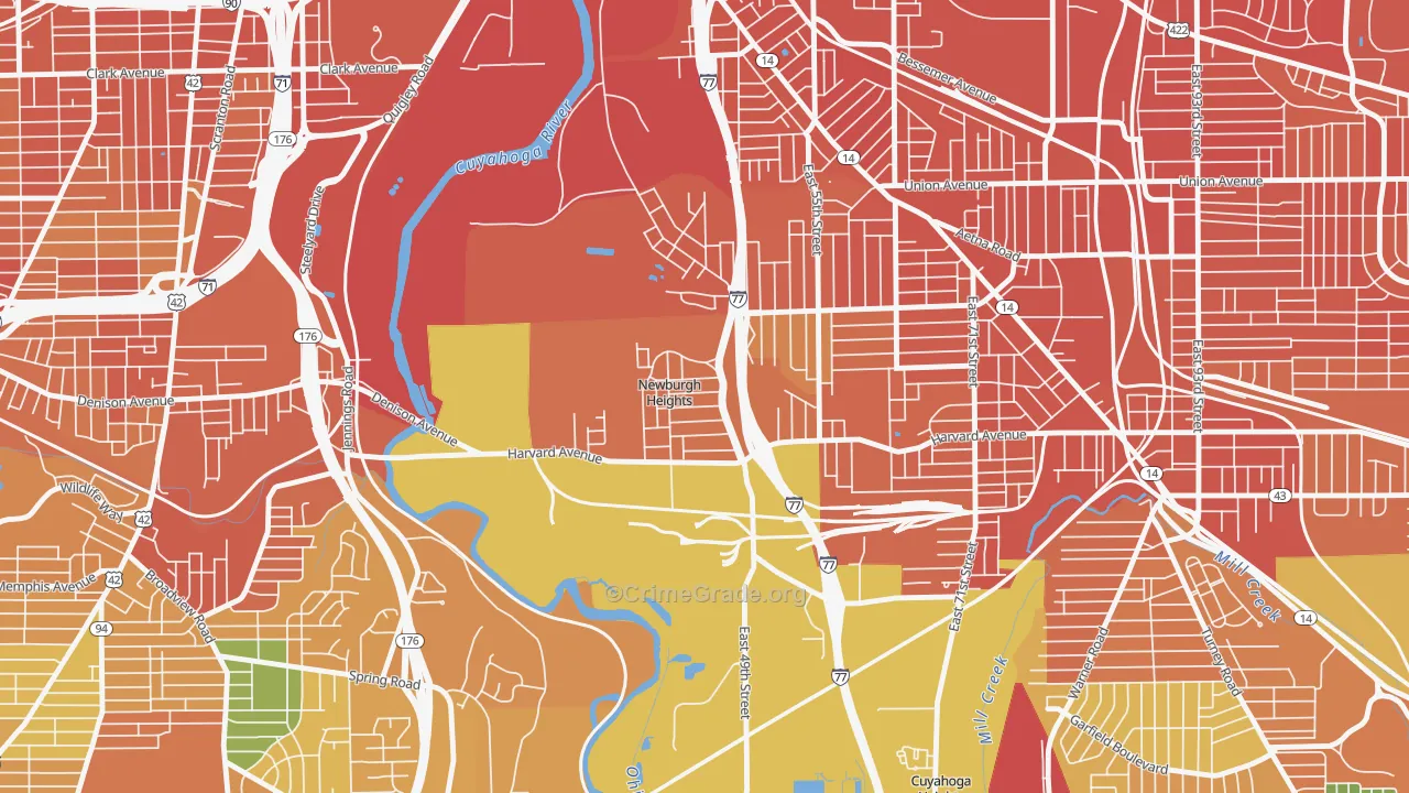 Newburgh Heights, OH Map of Assault Rates