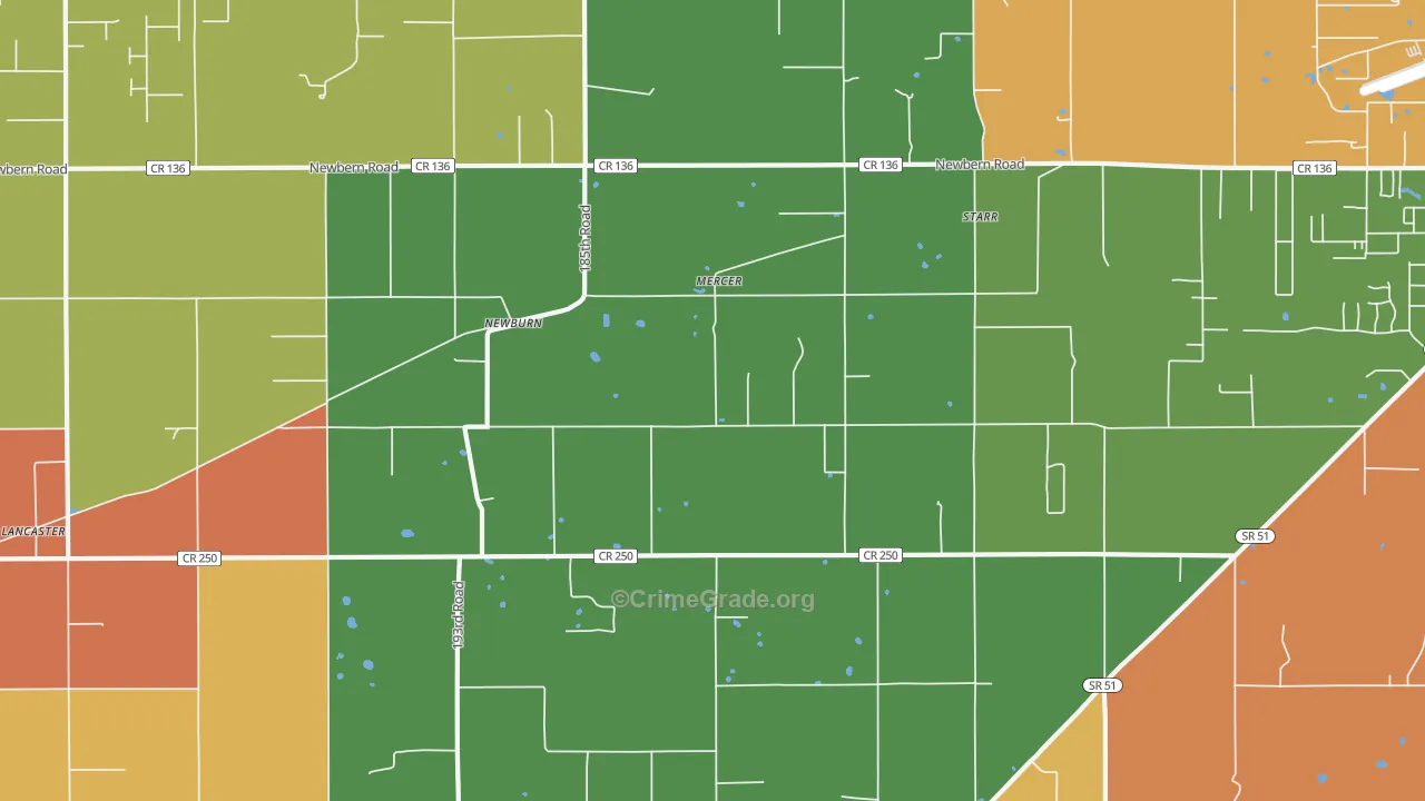 Newburn, FL Map of Assault Rates