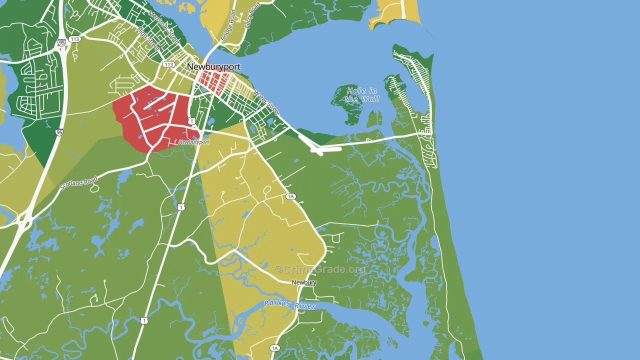 Newbury, MA Map of Assault Rates