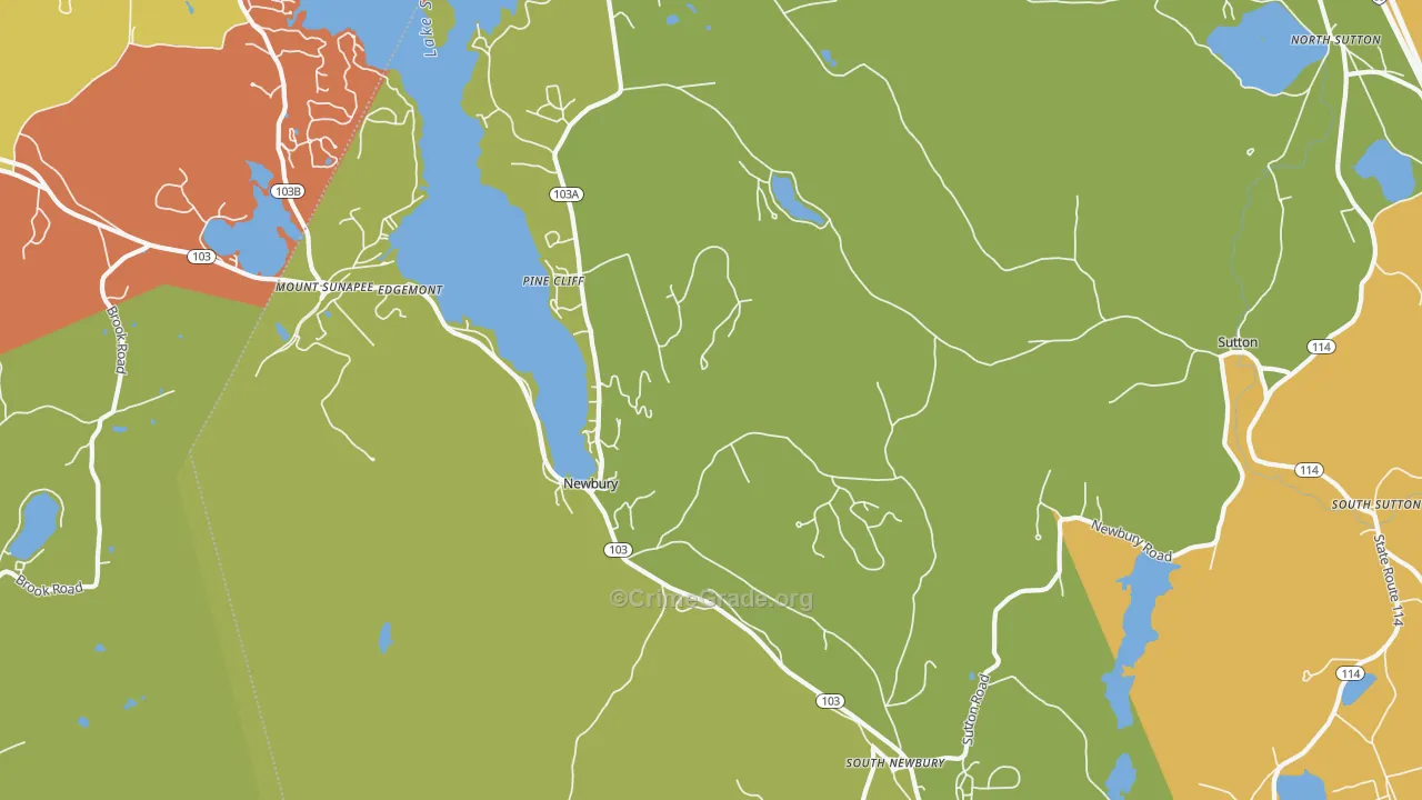 Newbury, NH Map of Assault Rates