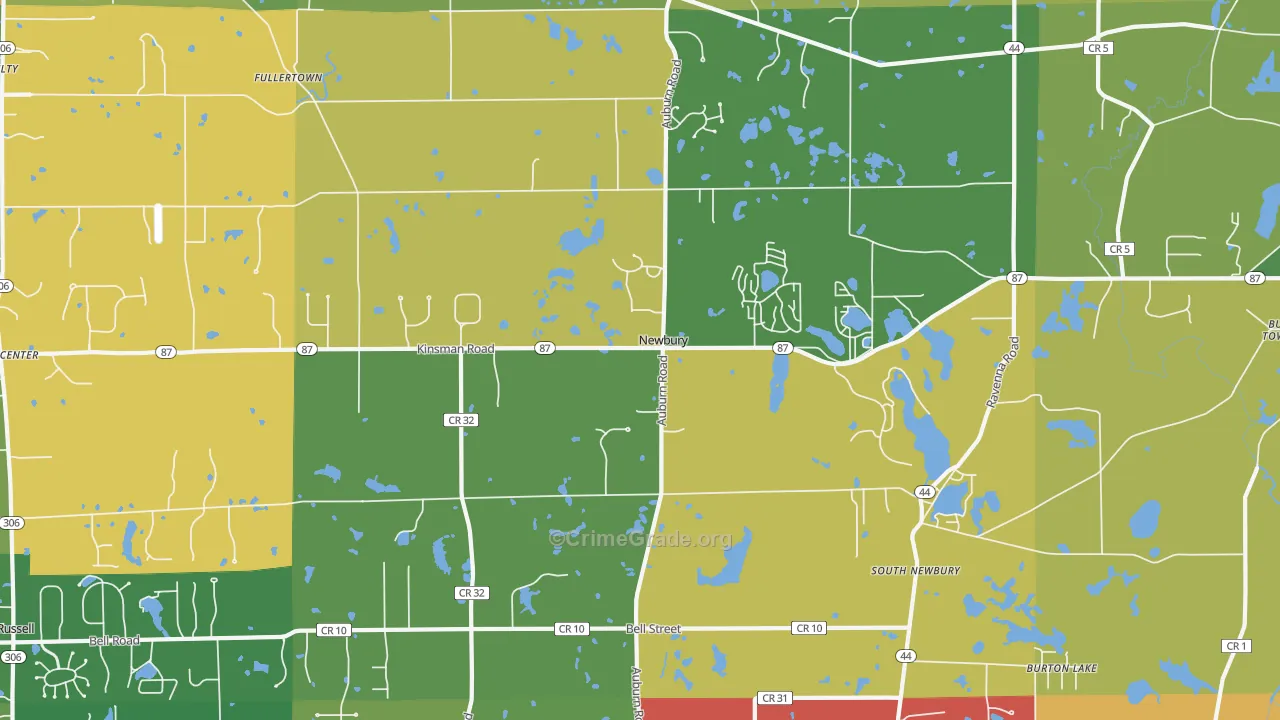 Newbury, OH Map of Assault Rates