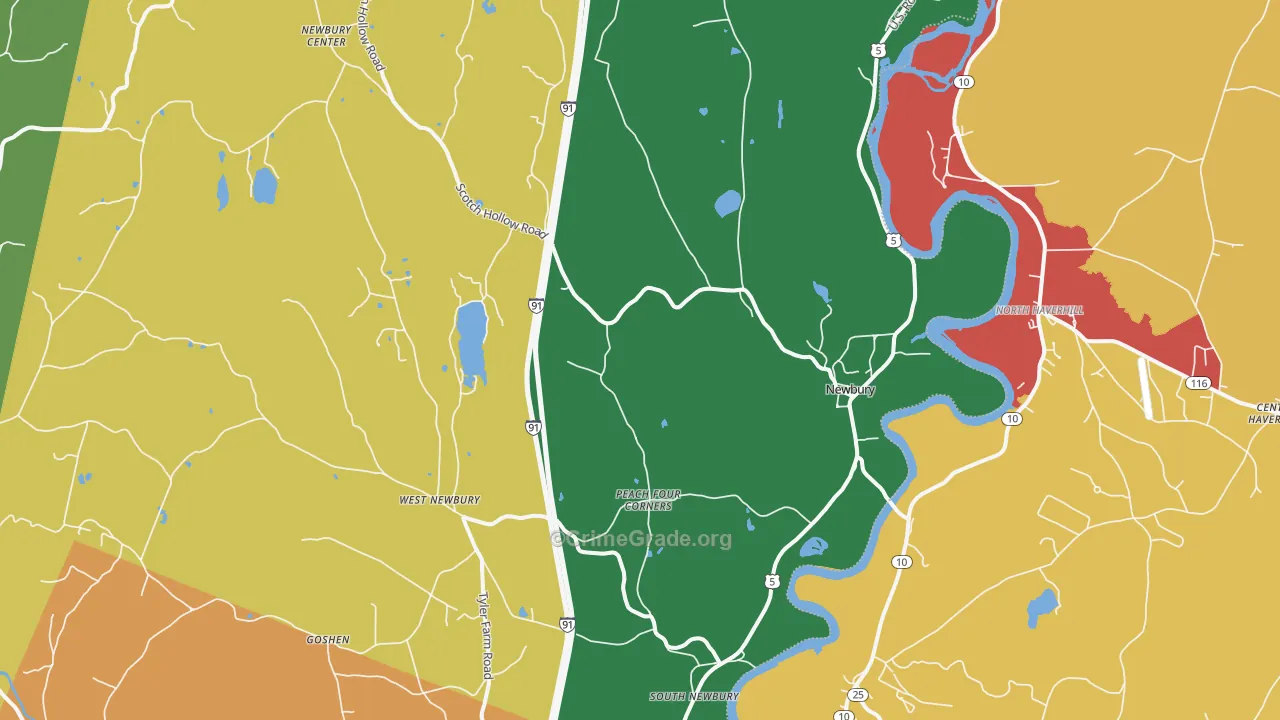 Newbury, VT Map of Assault Rates