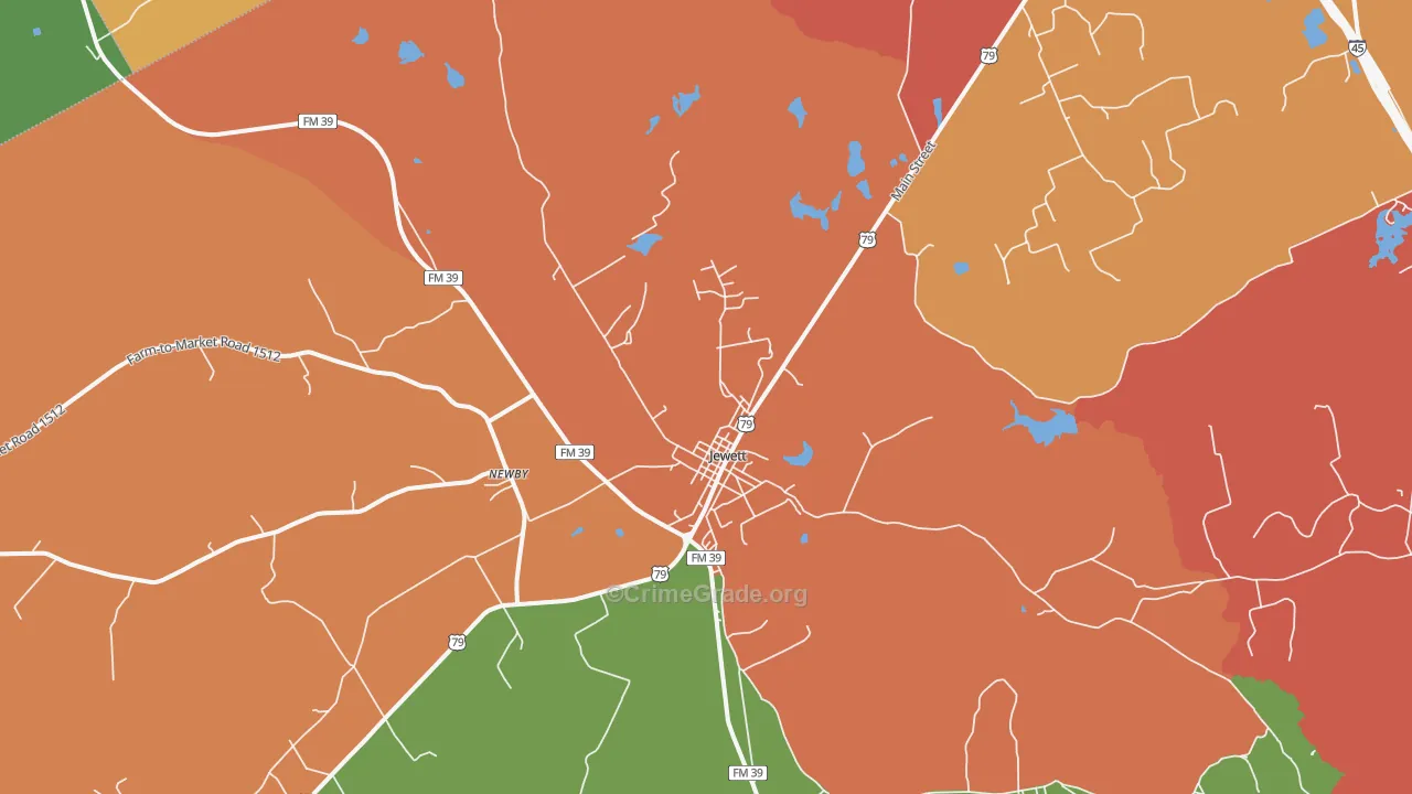 Newby, TX Map of Assault Rates