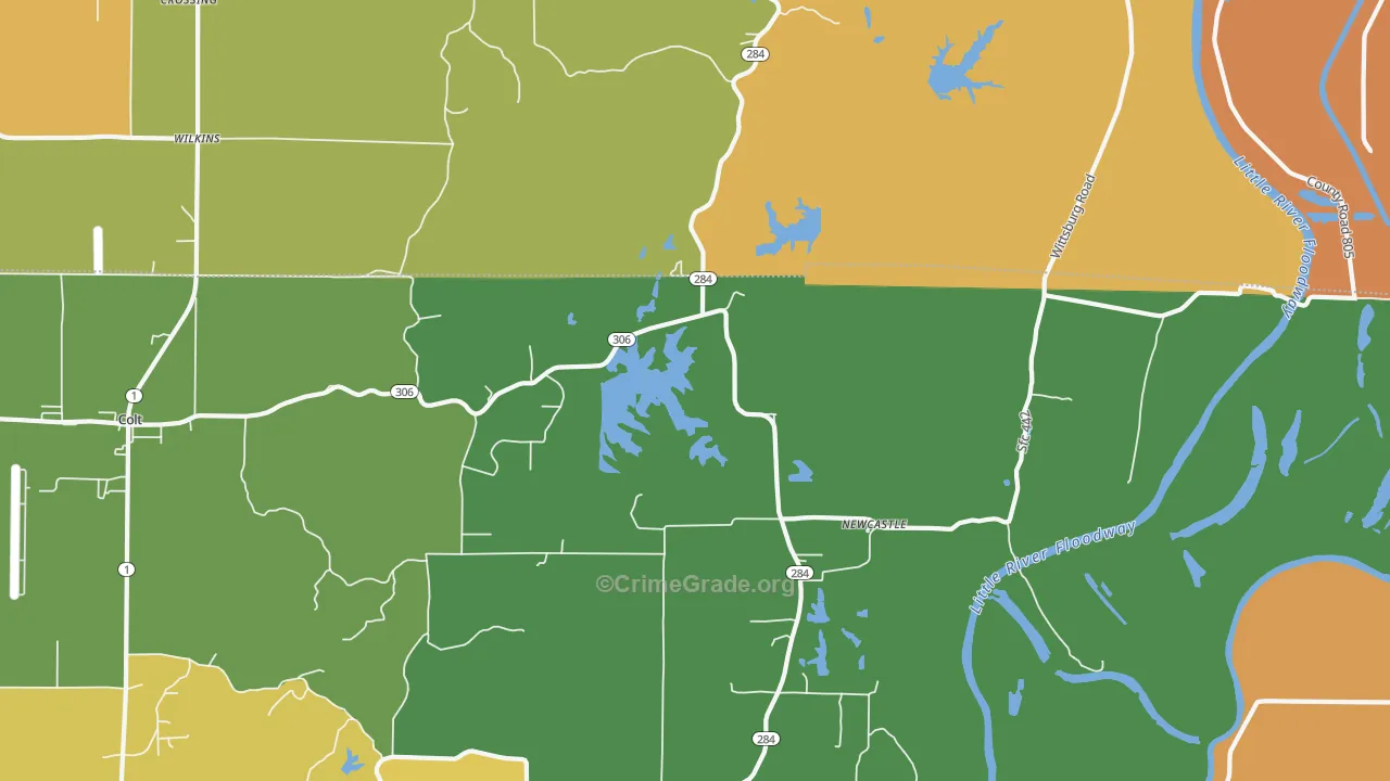 Newcastle, AR Map of Assault Rates