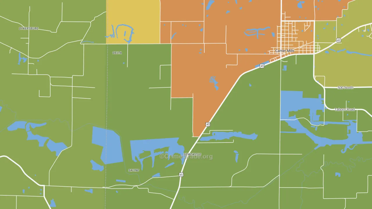 Newcastle, IL Map of Assault Rates
