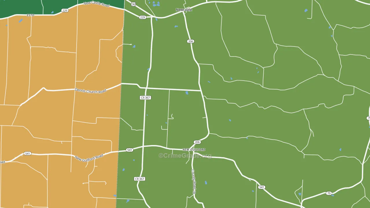Newcastle, OH Map of Assault Rates