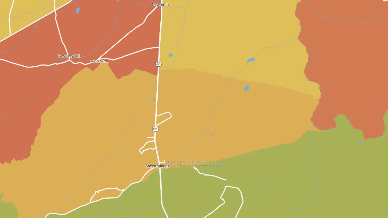 Newcomb, NM Map of Assault Rates