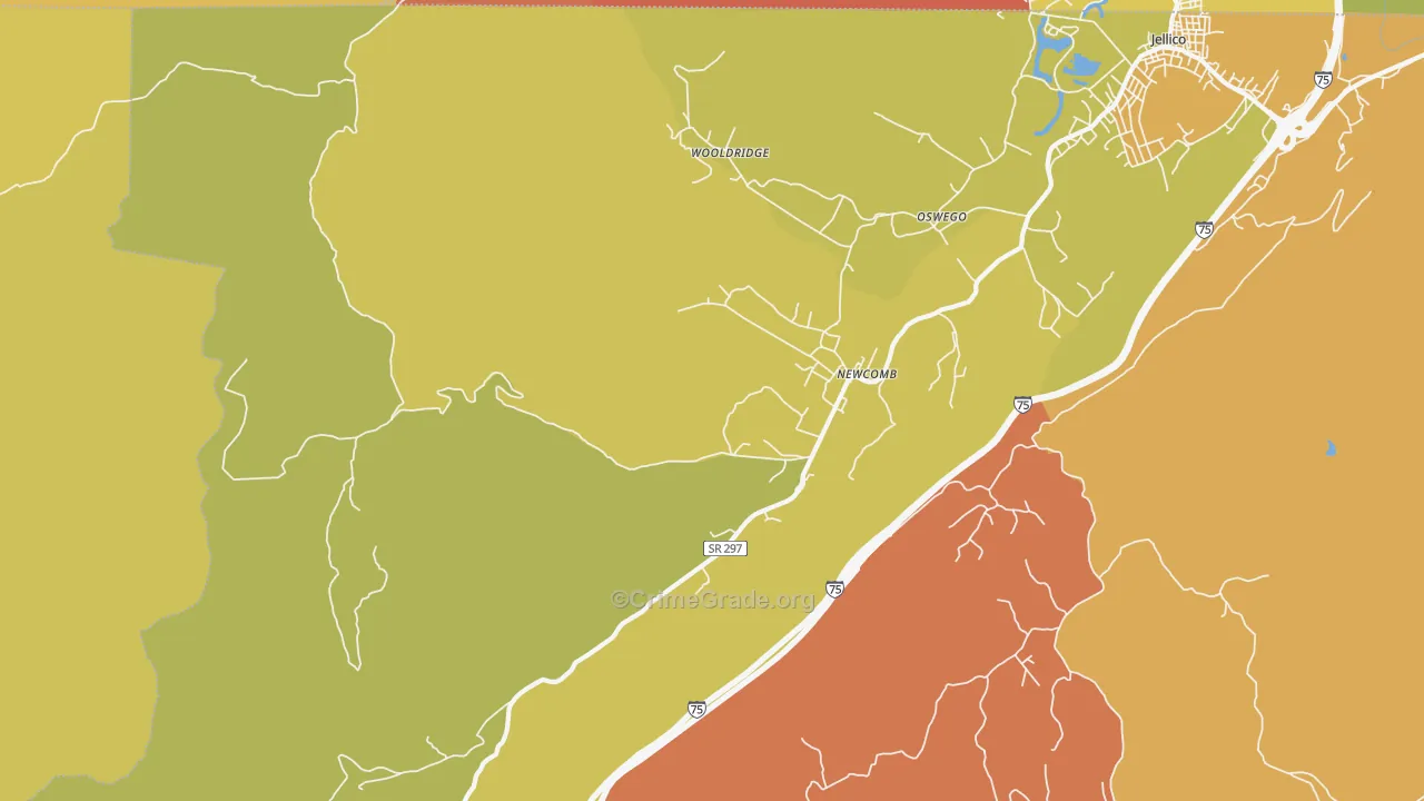 Newcomb, TN Map of Assault Rates
