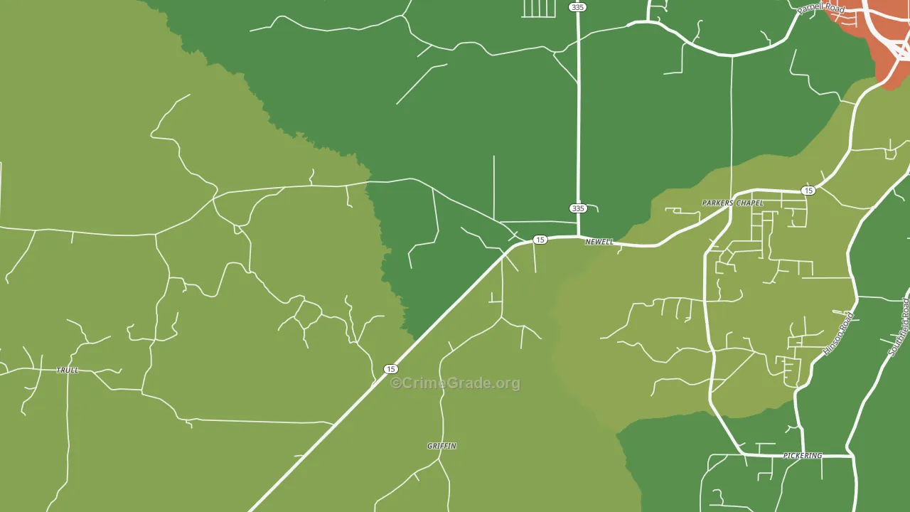 Newell, AR Map of Assault Rates