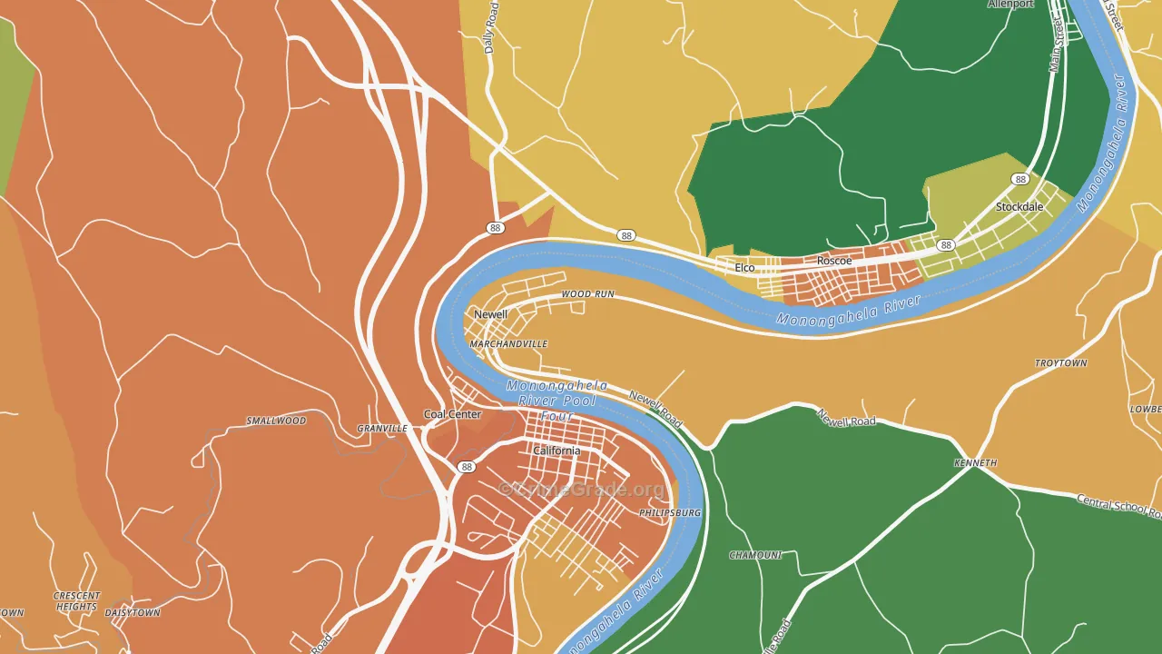 Newell, PA Map of Assault Rates