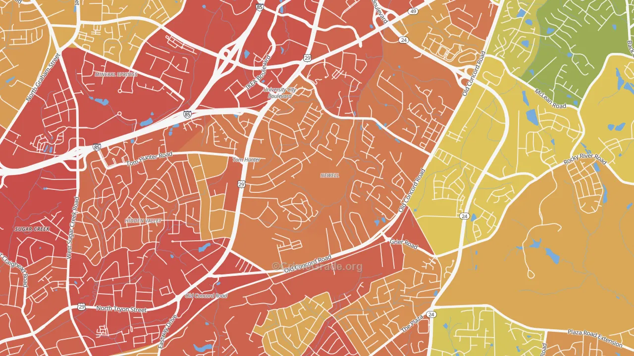 Newell South, Charlotte, NC Map of Assault Rates