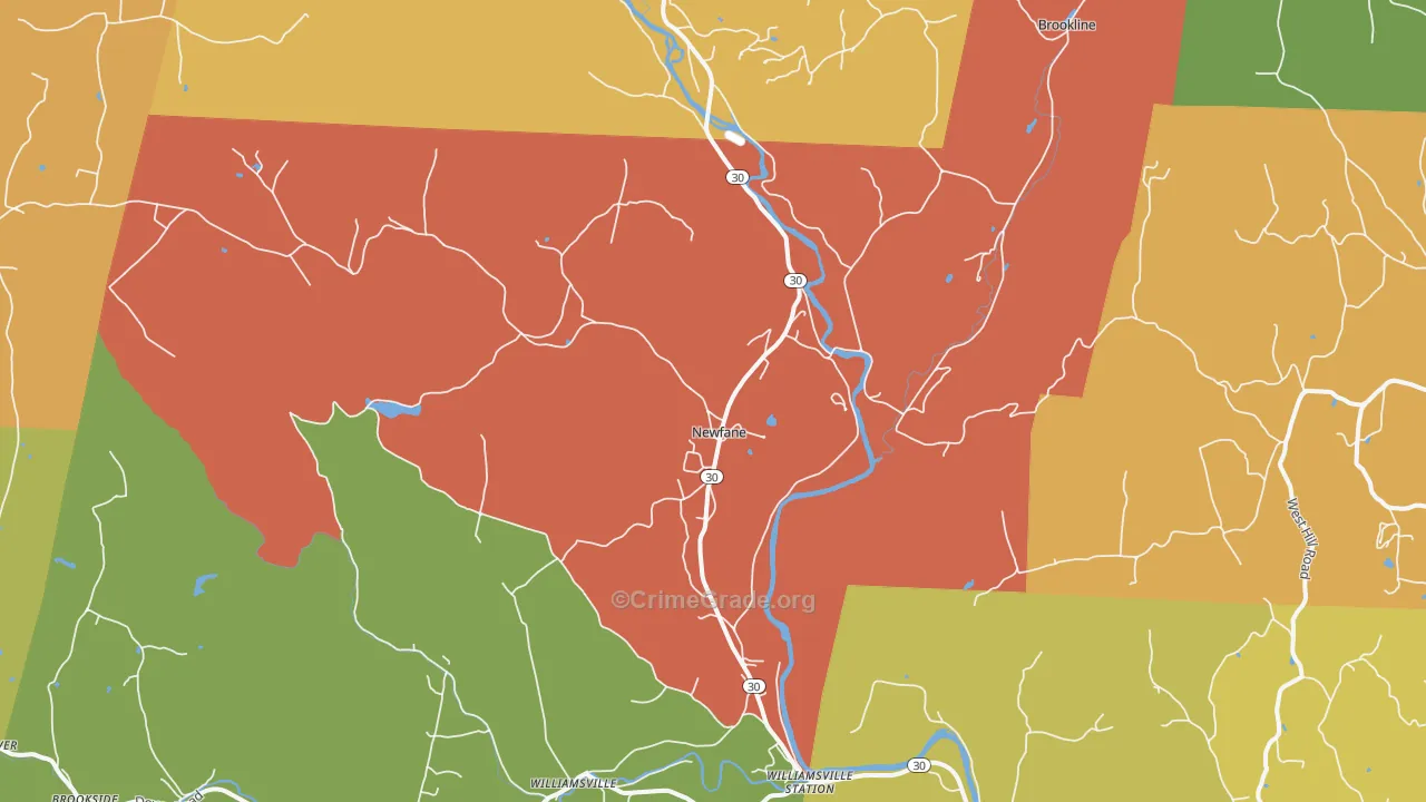 Newfane, VT Map of Assault Rates
