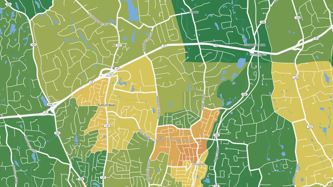 Newfield, Stamford, CT Map of Assault Rates