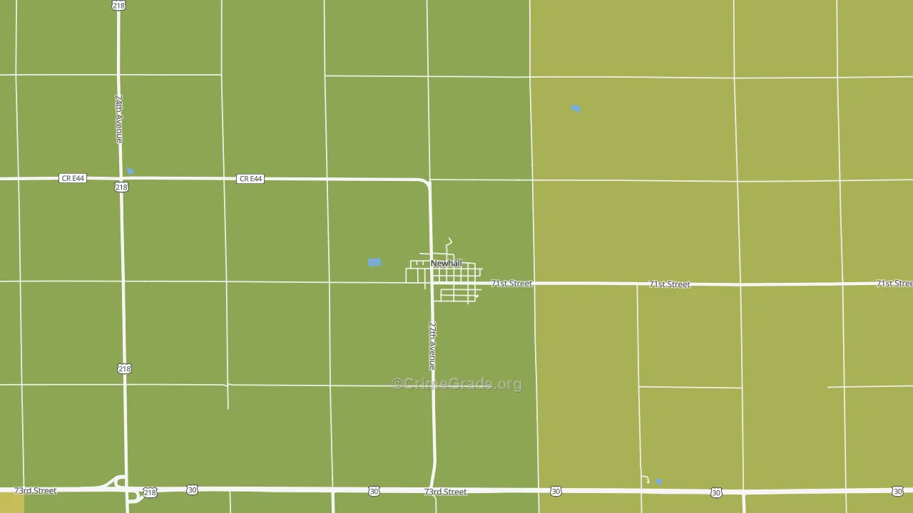 Newhall, IA Map of Assault Rates