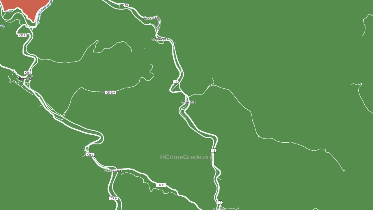 Newhall, WV Map of Assault Rates