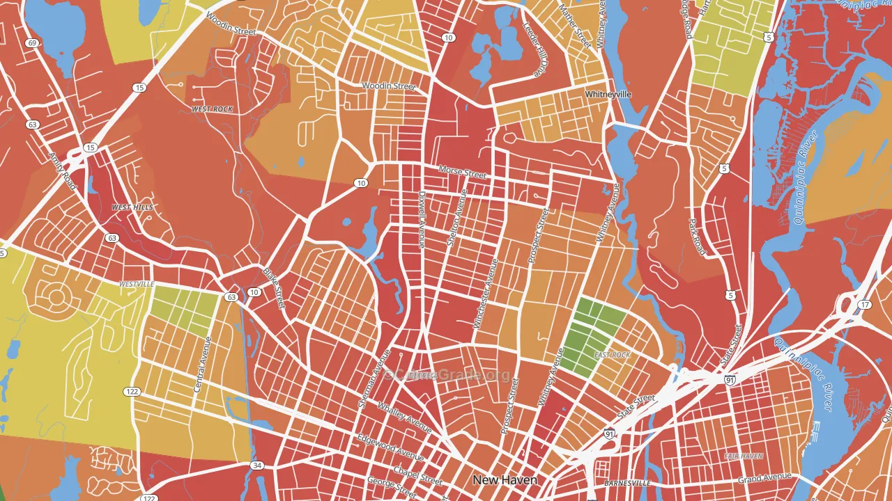 Newhallville, New Haven, CT Map of Assault Rates