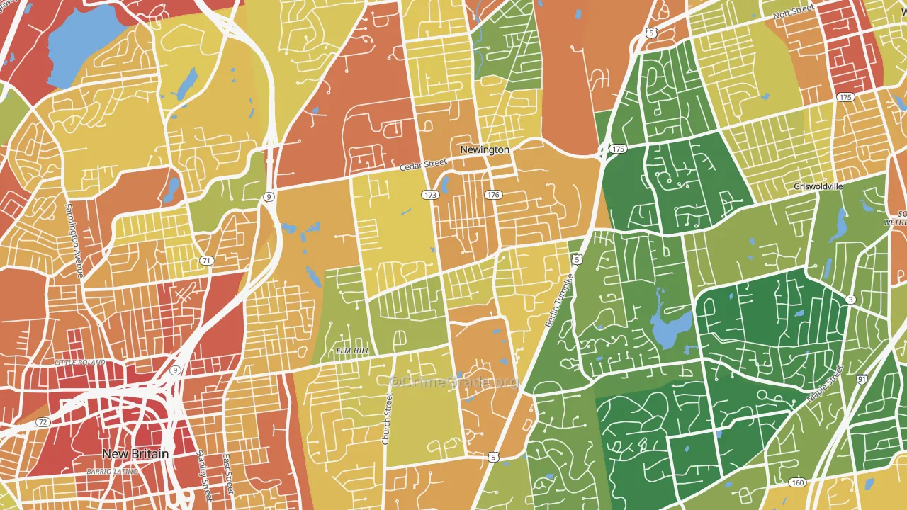 Newington, CT Map of Assault Rates