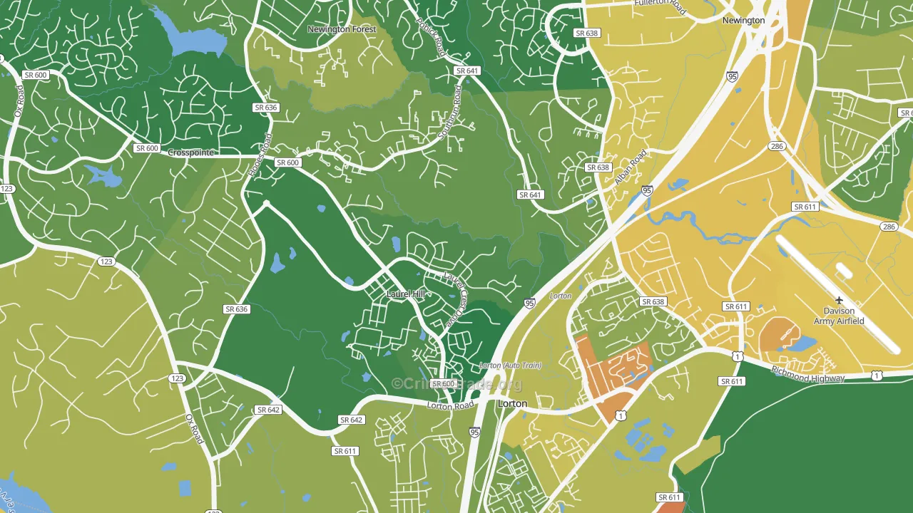 Newington Forest, VA Map of Assault Rates