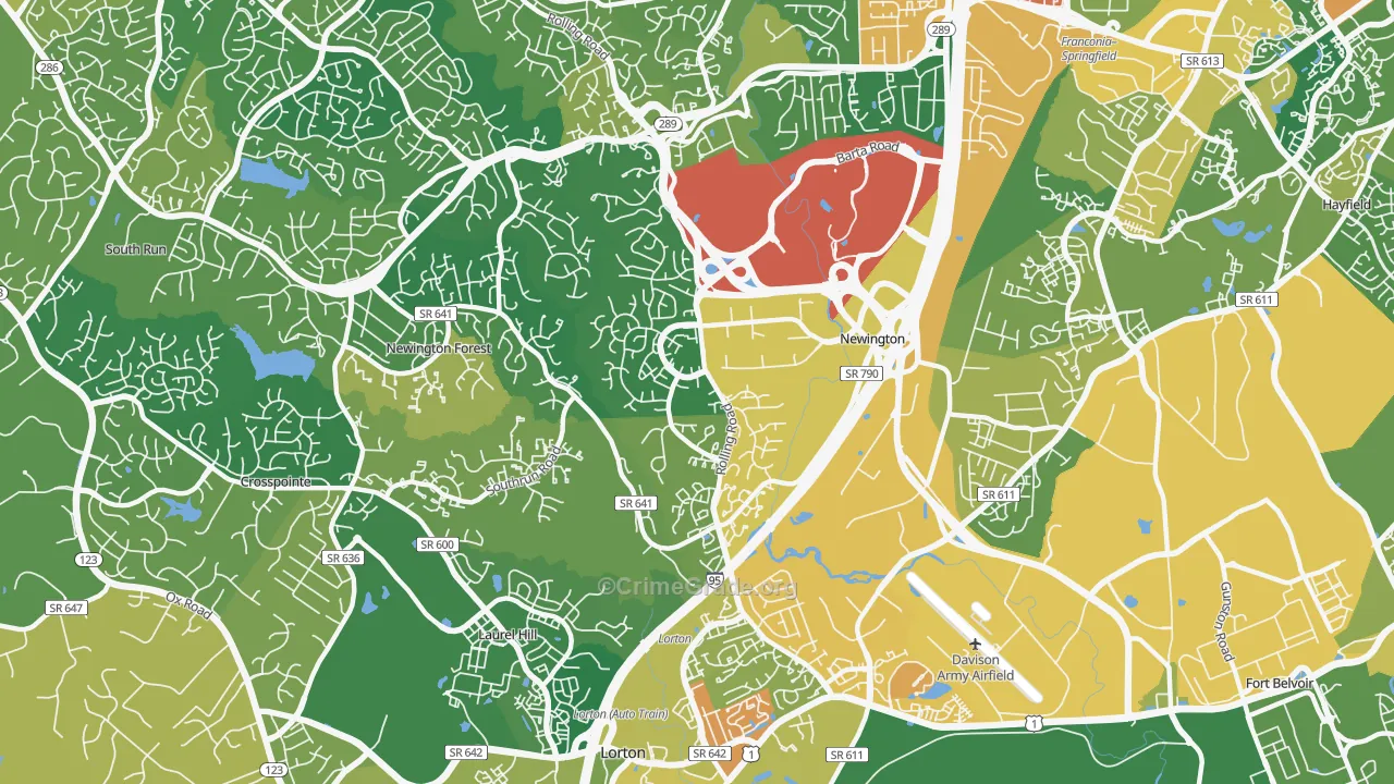 Newington, VA Map of Assault Rates