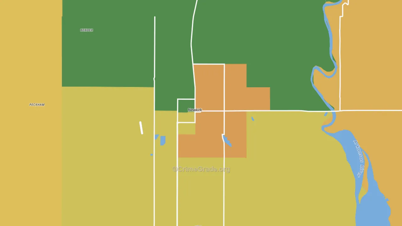 Newkirk, OK Map of Assault Rates