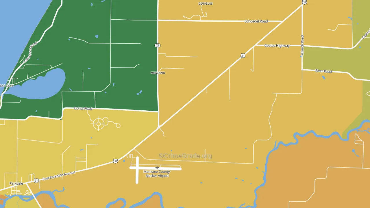 Newland, MI Map of Assault Rates