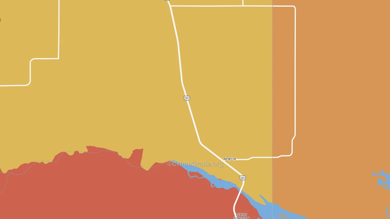 Newlin, TX Map of Assault Rates