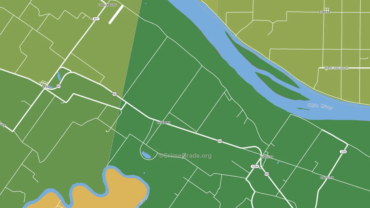 Newman, KY Map of Assault Rates