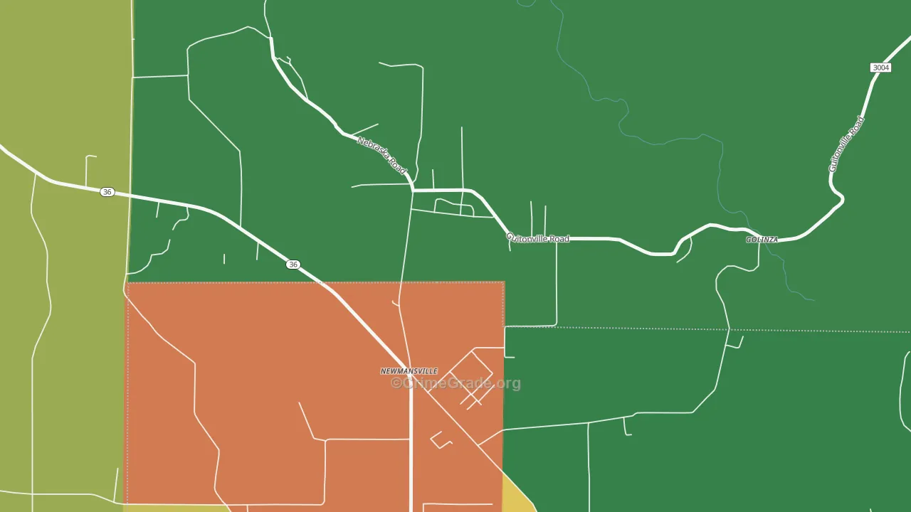 Newmansville, PA Map of Assault Rates